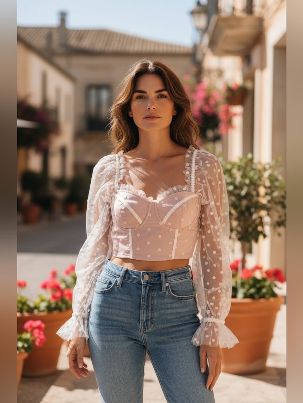 Hello Molly Malibu Sunset Top White Size 6